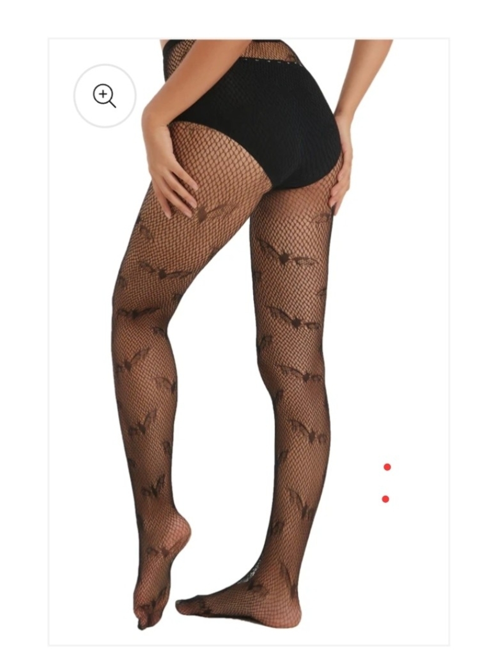 Lunedear Black Bat Pattern Fishnet Tights